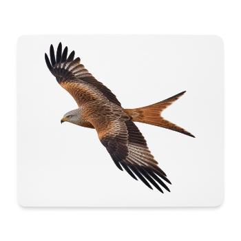 Rotmilan im Flug – Greifvogel mit Gabelschwanz - Mousepad (Querformat) - Weiß - Vorne