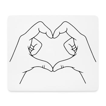 Herzhände - Mousepad (Querformat) - Weiß - Vorne