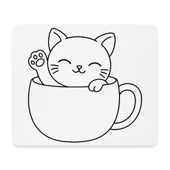 Süßes Teetassen-Kätzchen - Mousepad (Querformat) - Weiß - Vorne