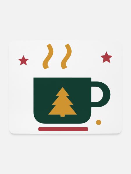 Winterkakao mit Tannenbaum – Adventsmotiv - Mousepad (Querformat) - Weiß