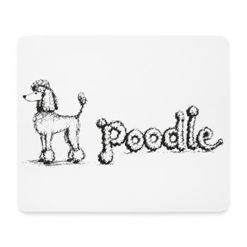 Pudel - Mousepad (Querformat) - Weiß - Vorne