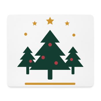 Tannenwald in der Sternnacht – Weihnachten - Mousepad (Querformat) - Weiß - Vorne