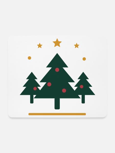 Tannenwald in der Sternnacht – Weihnachten - Mousepad (Querformat) - Weiß