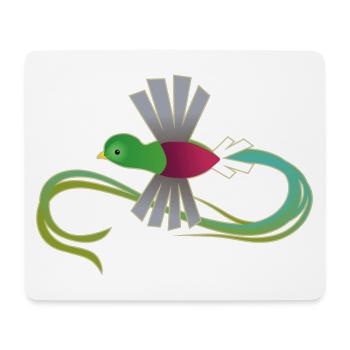 Prachtvolles Quetzal – Heil dem Schwanz - Mousepad (Querformat) - Weiß - Vorne
