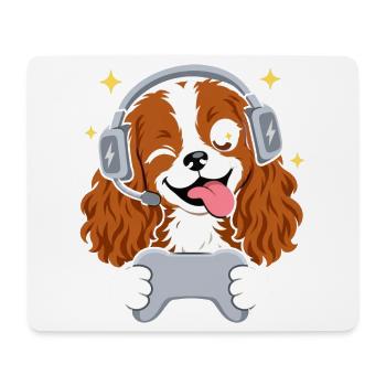 Gaming Cavalier King Charles Spaniel Headset  - Mousepad (Querformat) - Weiß - Vorne