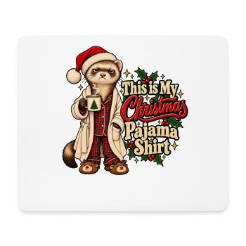 This is My Christmas Pajama Ferret Christmas - Mousepad (Querformat) - Weiß - Vorne