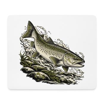 Wilde Forelle – Kraft des Bergbachs - Mousepad (Querformat) - Weiß - Vorne