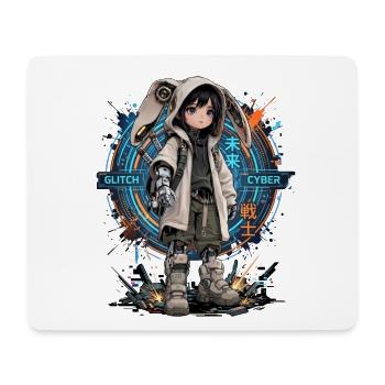 Baby-Cyborg im Cyberpunk-Viertel - Mousepad (Querformat) - Weiß - Vorne