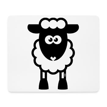 Schaf / Schäfchen / Lamm / Lämmchen / Black (POS) - Mousepad (Querformat) - Weiß - Vorne