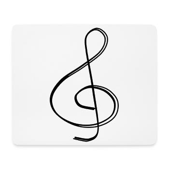 Violinschlüssel handgezeichnet - Mousepad (Querformat) - Weiß - Vorne