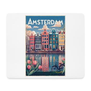 Amsterdamer Kanalporträt - Mousepad (Querformat) - Weiß - Vorne