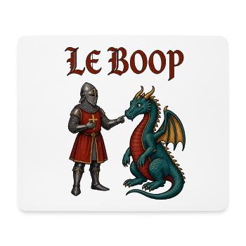 Le Boop – Ritter boopt Drachen | Mittelalter Meme - Mousepad (Querformat) - Weiß - Vorne