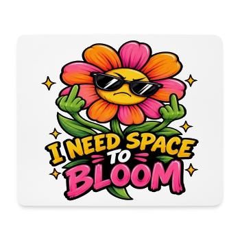Wütende Blume – Ich brauche Abstand - Mousepad (Querformat) - Weiß - Vorne