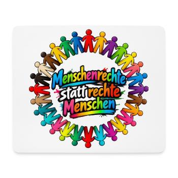Menschenrechte statt rechte Menschen - Mousepad (Querformat) - Weiß - Vorne