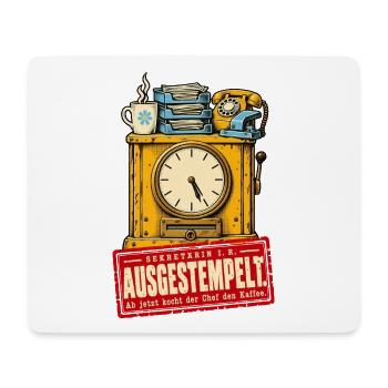 Ausgestempelt Sekretärin in Rente - Mousepad (Querformat) - Weiß - Vorne