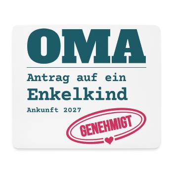 Oma 2027 – Antrag auf Enkelkind genehmigt - Mousepad (Querformat) - Weiß - Vorne