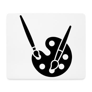 Malerei, Farbpalette, Pinsel, Kunst Symbol - Mousepad (Querformat) - Weiß - Vorne