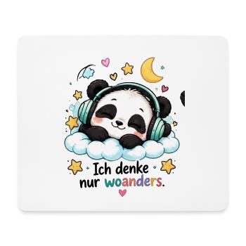 Panda Traum auf Wolke mit Kopfhörern - Mousepad (Querformat) - Weiß - Vorne