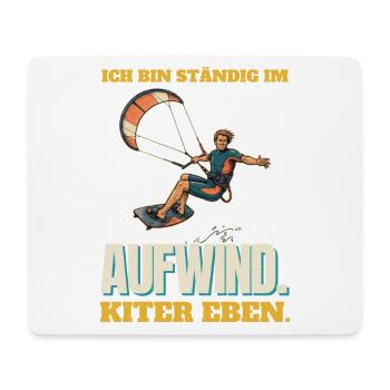 Ständig im Aufwind: Kiter eben - Mousepad (Querformat) - Weiß - Vorne