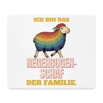 Ich bin das Regenbogenschaf der Familie - Mousepad (Querformat) - Weiß - Vorne