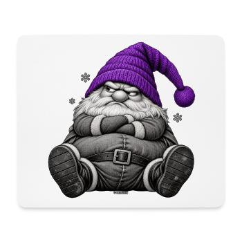 Weihnachtswichtel mit lila Wintermütze - Mousepad (Querformat) - Weiß - Vorne
