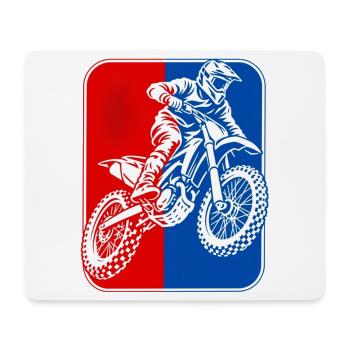 Motocross-Rider RotBlau Kontrast - Mousepad (Querformat) - Weiß - Vorne
