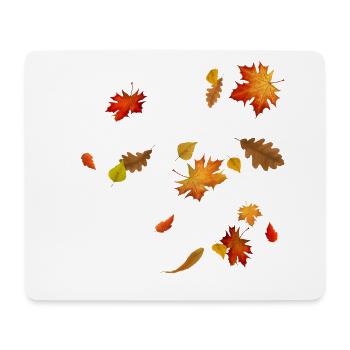 Herbstblätter - Bunt wirbelndes Laub - Mousepad (Querformat) - Weiß - Vorne