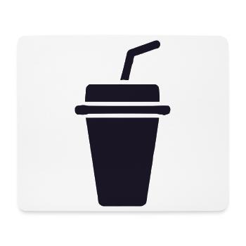 Kaffee-Becher Silhouette mit Stroh - Mousepad (Querformat) - Weiß - Vorne