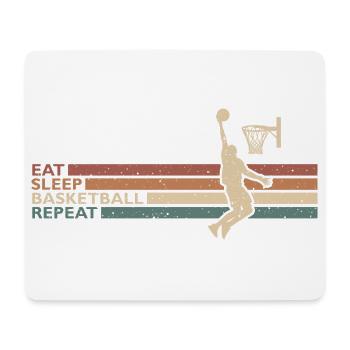 Eat Sleep Basketball Repeat für Spieler Und Fans - Mousepad (Querformat) - Weiß - Vorne