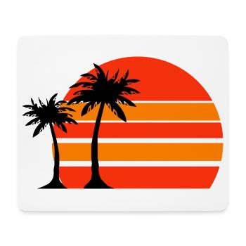 Sonnenuntergang am Palmenstrand - Mousepad (Querformat) - Weiß - Vorne