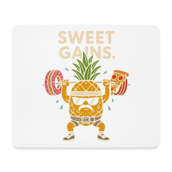 Sweet gains - Mousepad (Querformat) - Weiß - Vorne