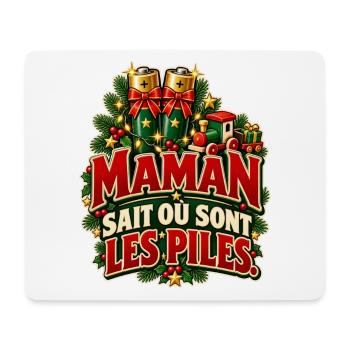 Mama weiß, wo die Batterien sind – Weihnachtshumor - Mousepad (Querformat) - Weiß - Vorne