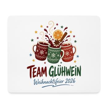 Team Glühwein – Weihnachtsfeier 2026 Gruppenshirt - Mousepad (Querformat) - Weiß - Vorne