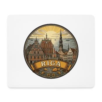 Riga Lettland Reiseabzeichen Haus der Schwarzkopf-Geschenk - Mousepad (Querformat) - Weiß - Vorne
