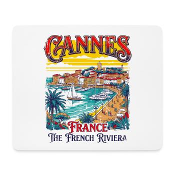 Retro Cannes France The French Riviera - Mousepad (Querformat) - Weiß - Vorne
