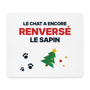 Die Katze hat wieder den Baum umgestoßen – Weihnachtshumor - Mousepad (Querformat) - Weiß - Vorne
