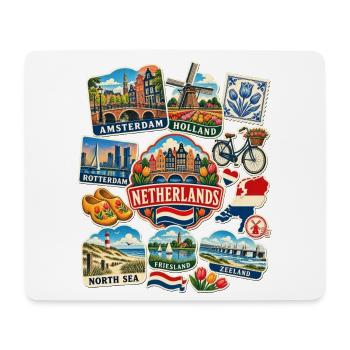 Niederlande Reisesticker - Mousepad (Querformat) - Weiß - Vorne
