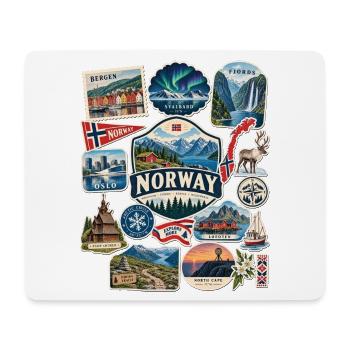 Norwegen Reisesticker - Mousepad (Querformat) - Weiß - Vorne