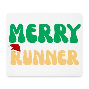 Merry Runner Weihnachtsgeschenk Laufmarathon - Mousepad (Querformat) - Weiß - Vorne
