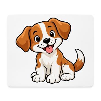 Süßer Comic-Hund - Mousepad (Querformat) - Weiß - Vorne