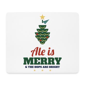 Ale Is Merry – Craft-Bier Weihnachtsshirt - Mousepad (Querformat) - Weiß - Vorne