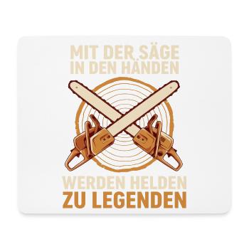 Sägehelden: Legenden aus Holz - Mousepad (Querformat) - Weiß - Vorne