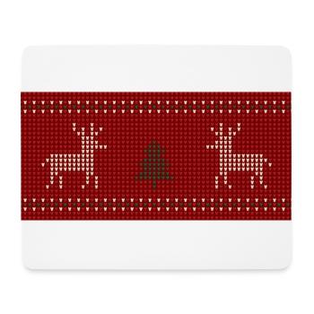 Rentier-Weihnachtsstrick Print - Mousepad (Querformat) - Weiß - Vorne