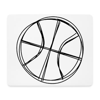 Basketball handgezeichnet - Mousepad (Querformat) - Weiß - Vorne
