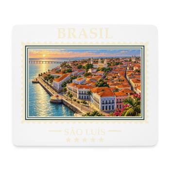 Brasilien São Luís Vintage Reisemarke - Mousepad (Querformat) - Weiß - Vorne