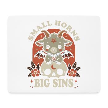 Baphomet – Kleine Hörner große Sünden - Mousepad (Querformat) - Weiß - Vorne