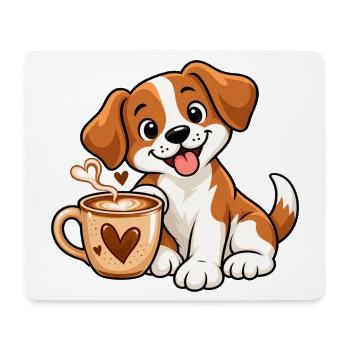 Dogs & Coffee - Mousepad (Querformat) - Weiß - Vorne