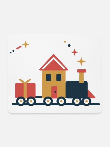 Lebkuchen-Express – Weihnachten auf Schienen - Mousepad (Querformat) - Weiß