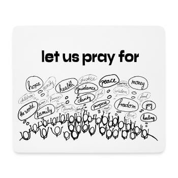 Let us pray for - people praying line art - Mousepad (Querformat) - Weiß - Vorne