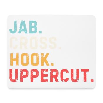 Lustiger Boxliebhaber Jab Cross Hook Uppercut - Mousepad (Querformat) - Weiß - Vorne